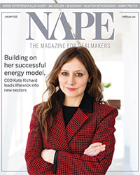 NAPE Magazine cover featuring a photo of Kate Richard of Warwick Investment Group